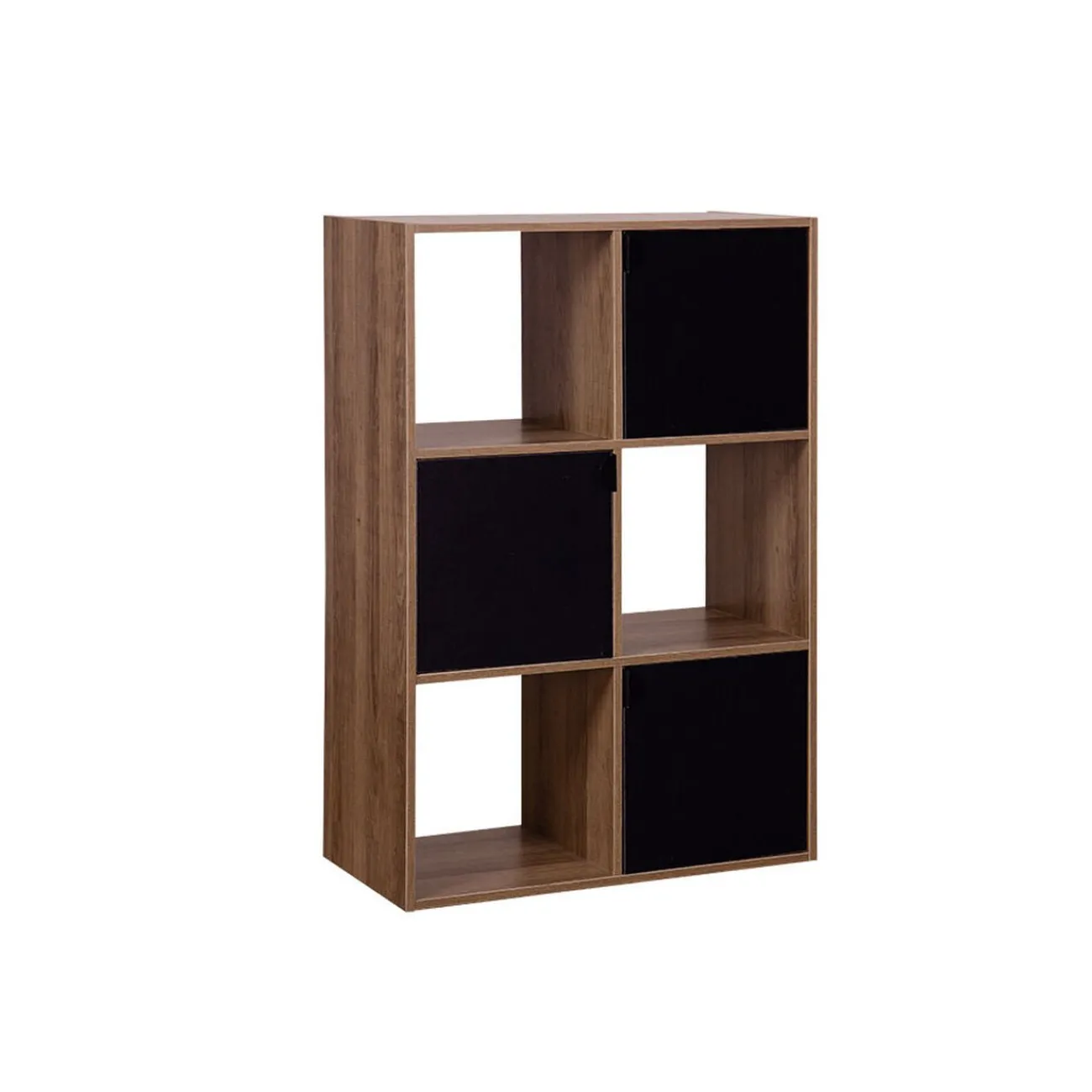 Gifi Rangement|Étagère Adam MDF Noir 6 cubes 60xH90x29,5cm