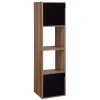 Gifi Rangement|Étagère Adam MDF noire 4 cubes 30xH120x29,5cm