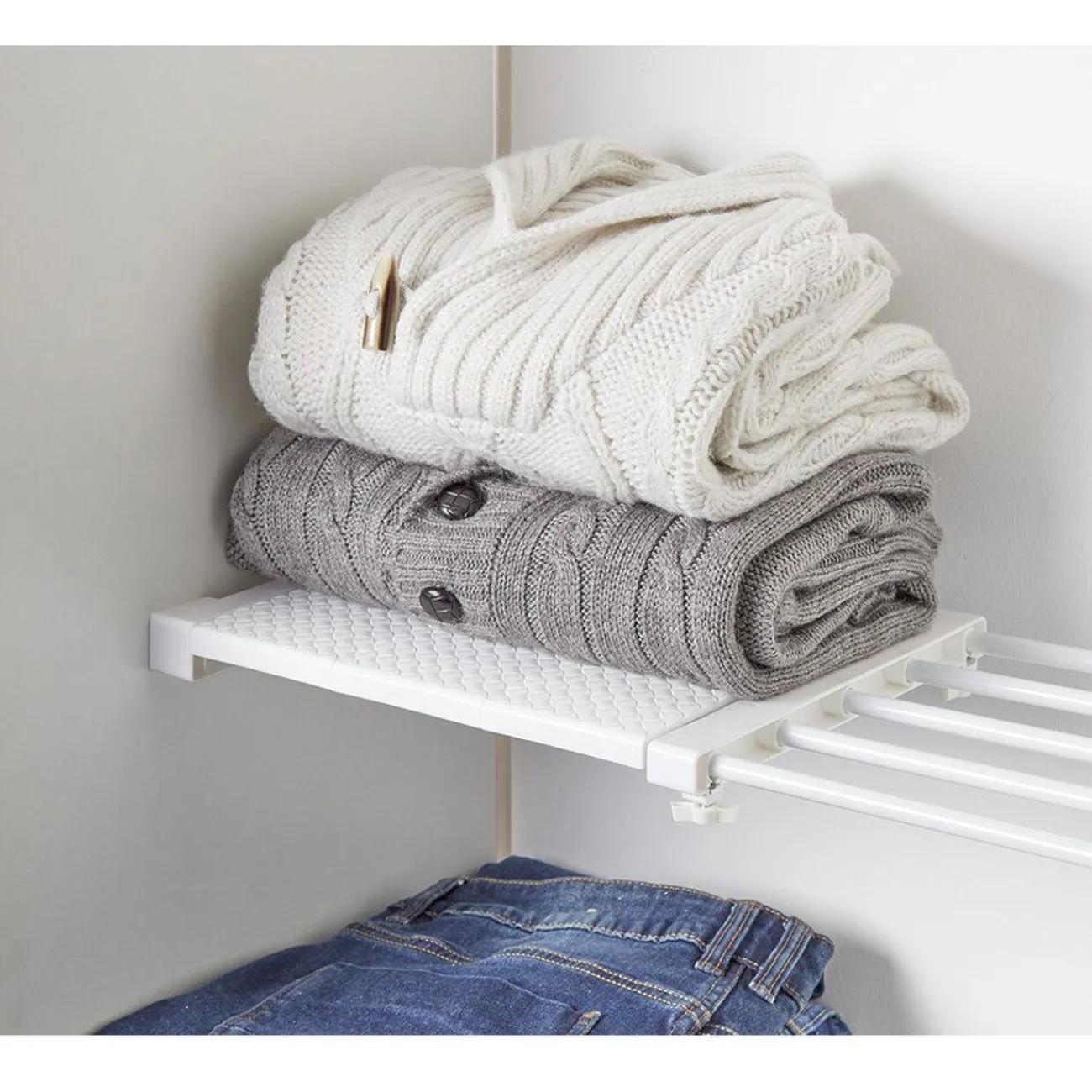 Gifi Rangement|Étagère amovible extensible blanche 38/55 cm