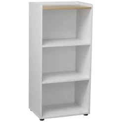 Gifi Rangement|Étagère Arno 3 casiers bois blanc et naturel