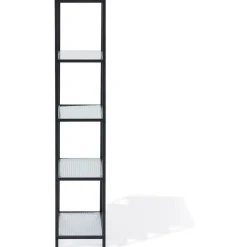 Gifi Rangement|Étagère Arty métal noir et verre trempé - L60xP30xH150 cm