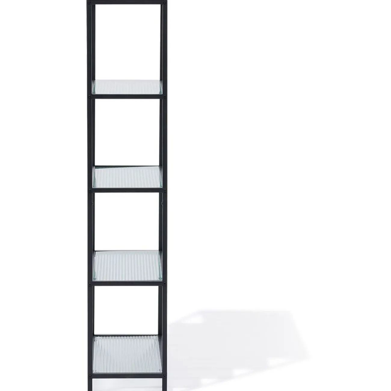 Gifi Rangement|Étagère Arty métal noir et verre trempé - L60xP30xH150 cm