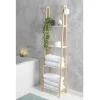 Gifi Aménagement Salle De Bain^Étagère bambou 4 tablettes blanc