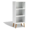 Gifi Rangement|Étagère Bergen blanche 3 niveaux pieds naturel - L.41 x P.29 x H.99 cm