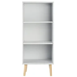 Gifi Rangement|Étagère Bergen blanche 3 niveaux pieds naturel - L.41 x P.29 x H.99 cm