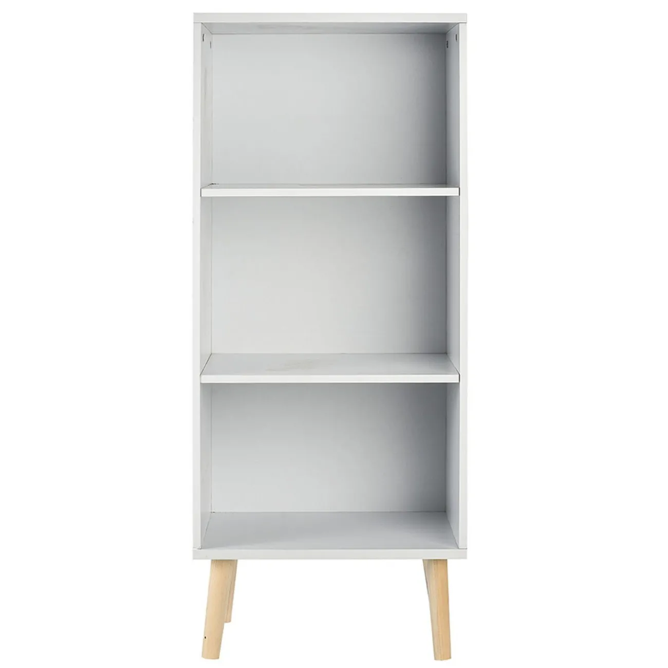 Gifi Rangement|Étagère Bergen blanche 3 niveaux pieds naturel - L.41 x P.29 x H.99 cm