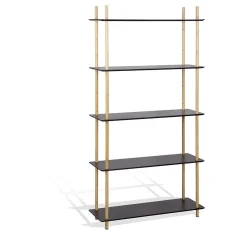 Gifi Rangement|Étagère bibliothèque Fuzo 5 niveaux bois 77x27xH.150 cm