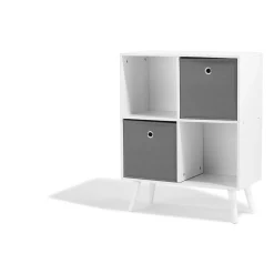 Gifi Rangement|Étagère Bilbao blanche 2 tiroirs et 2 niches