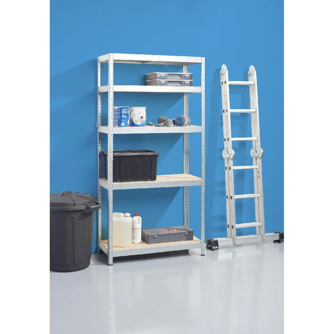 Gifi Rangement|Étagère bricolage 5 niveaux bois et métal