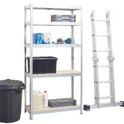 Gifi Rangement|Étagère bricolage 5 niveaux bois et métal