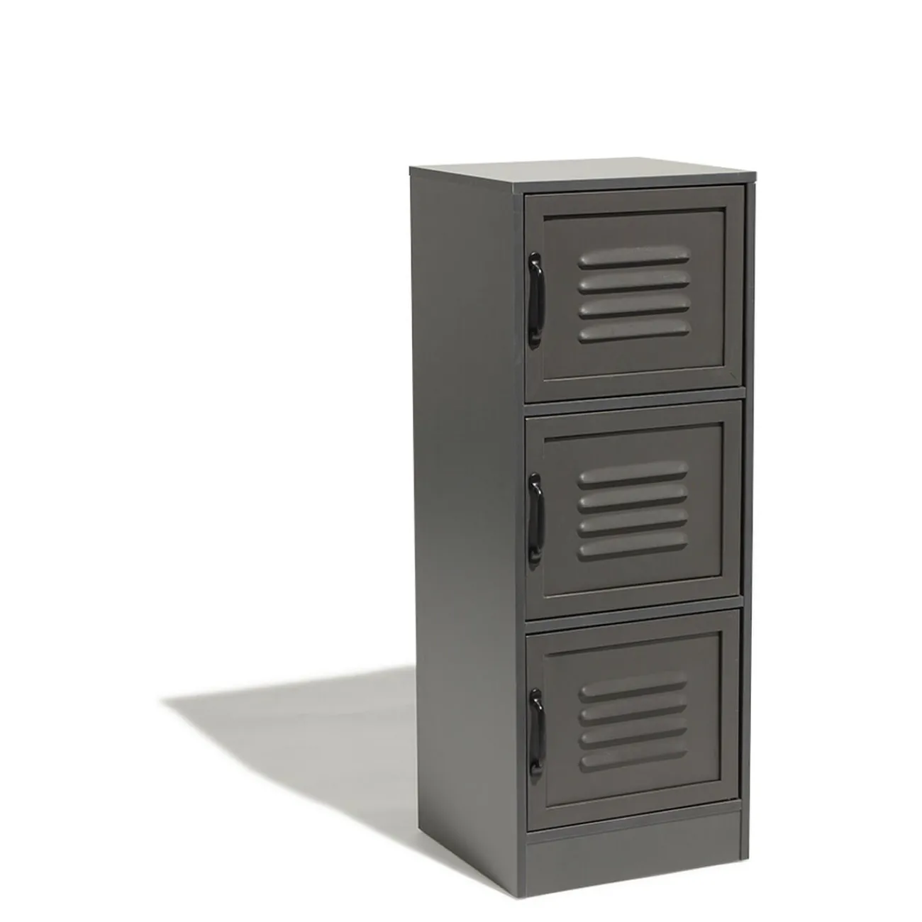 Gifi Rangement|Étagère Brooklyn gris anthracite 3 portes