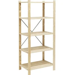 Gifi Rangement|Étagère charge lourde en pin 5 niveaux 75x50xH170 cm