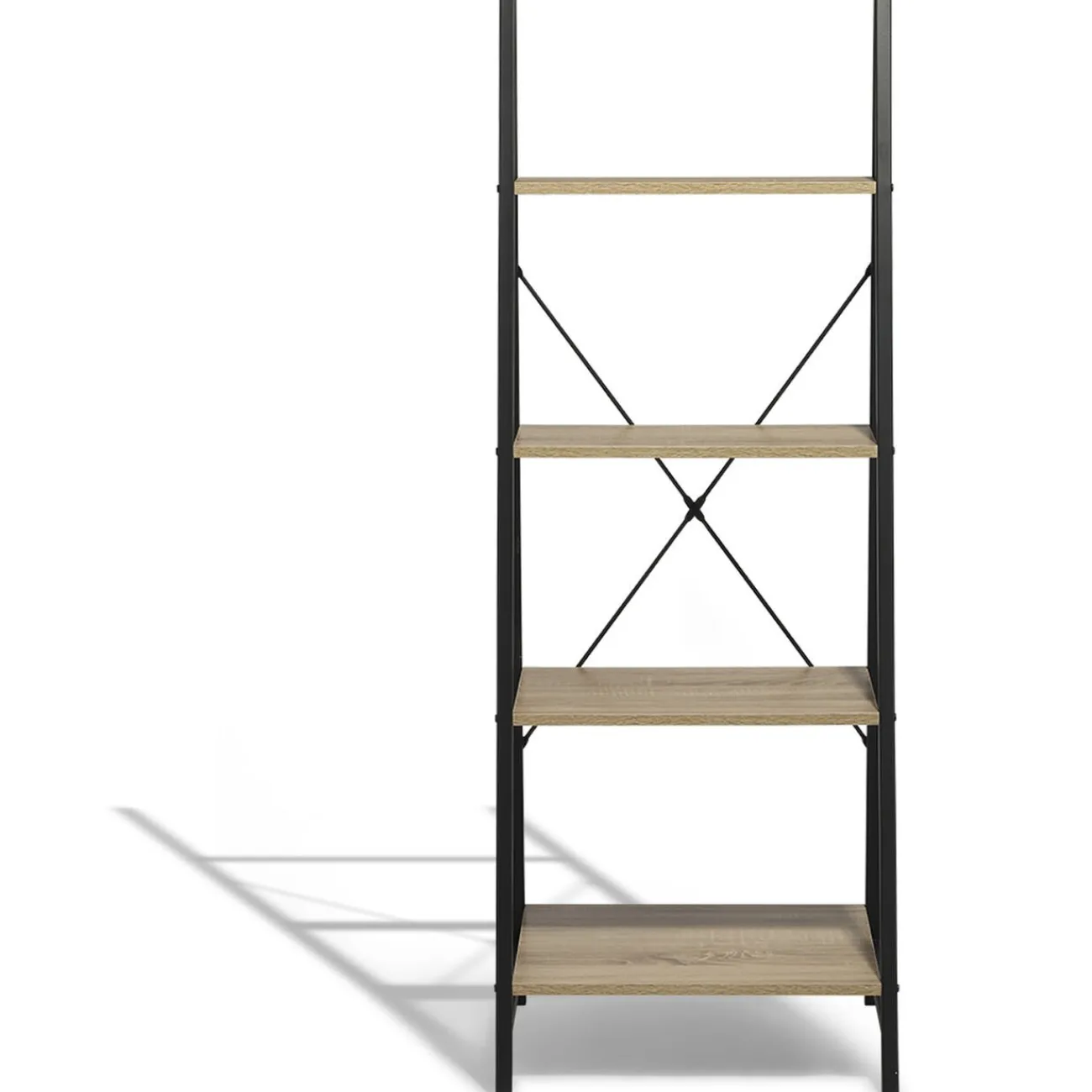 Gifi Rangement|Étagère Chicago naturelle et noire 4 étages