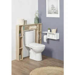 Gifi Equipement Wc^Étagère contour de WC 8 compartiments