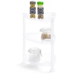 Gifi Étagère d'angle à poser 3 niveaux plastique transparent 28x20xH.33,5cm