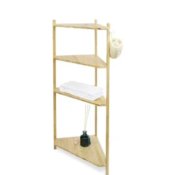 Gifi Aménagement Salle De Bain^Étagère d'angle bambou 4 niveaux