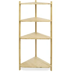 Gifi Aménagement Salle De Bain^Étagère d'angle bambou 4 niveaux