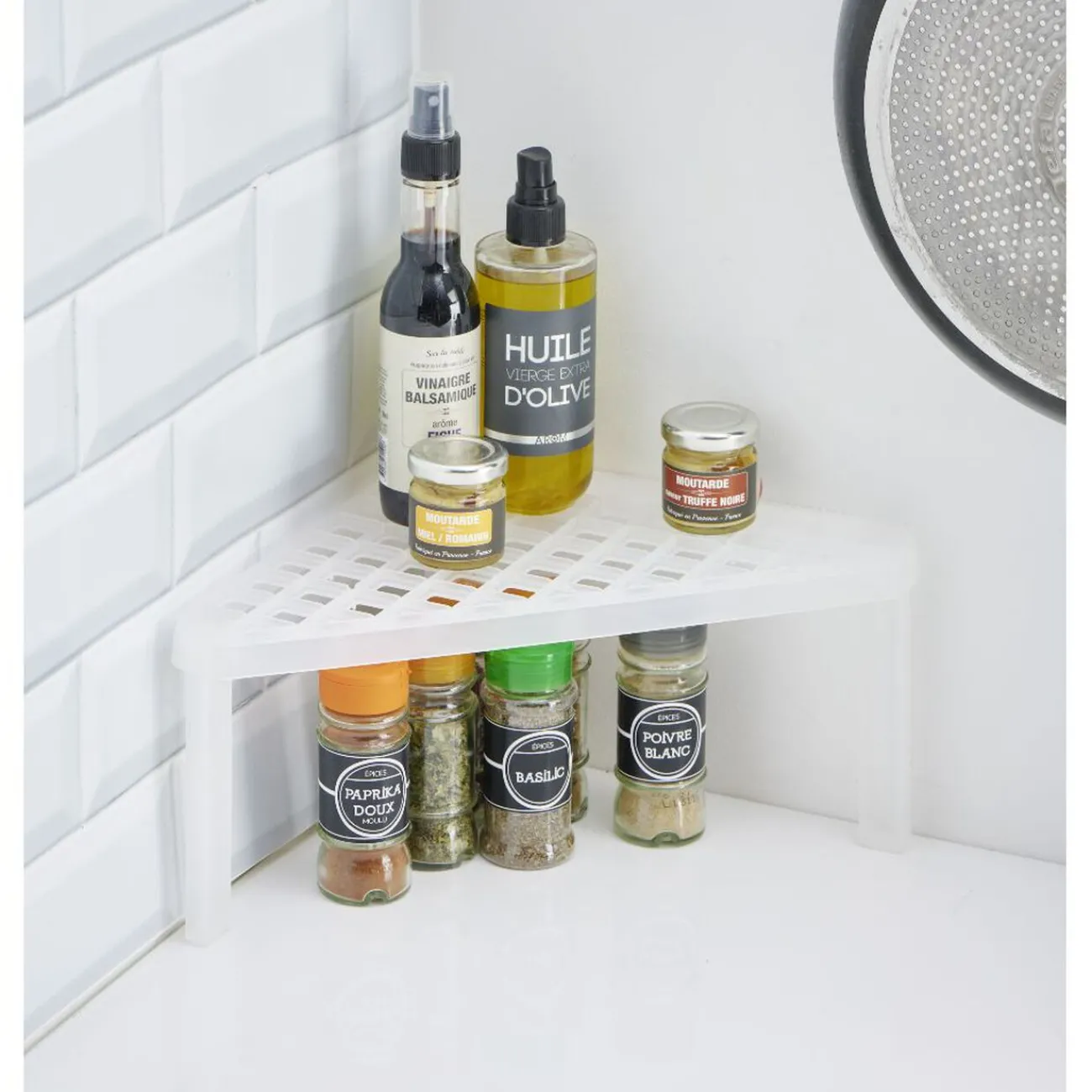 Gifi Étagère d'angle cuisine plastique blanc