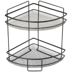 Gifi Étagère d'angle vintage métal noir 2 niveaux