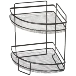 Gifi Étagère d'angle vintage métal noir 2 niveaux
