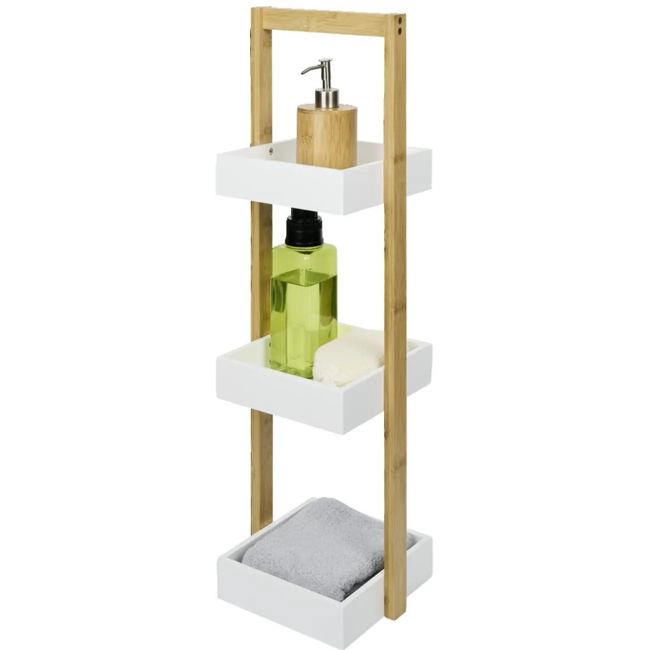 Gifi Aménagement Salle De Bain^Étagère de salle de bain à 3 niveaux bambou 22x24xH73cm