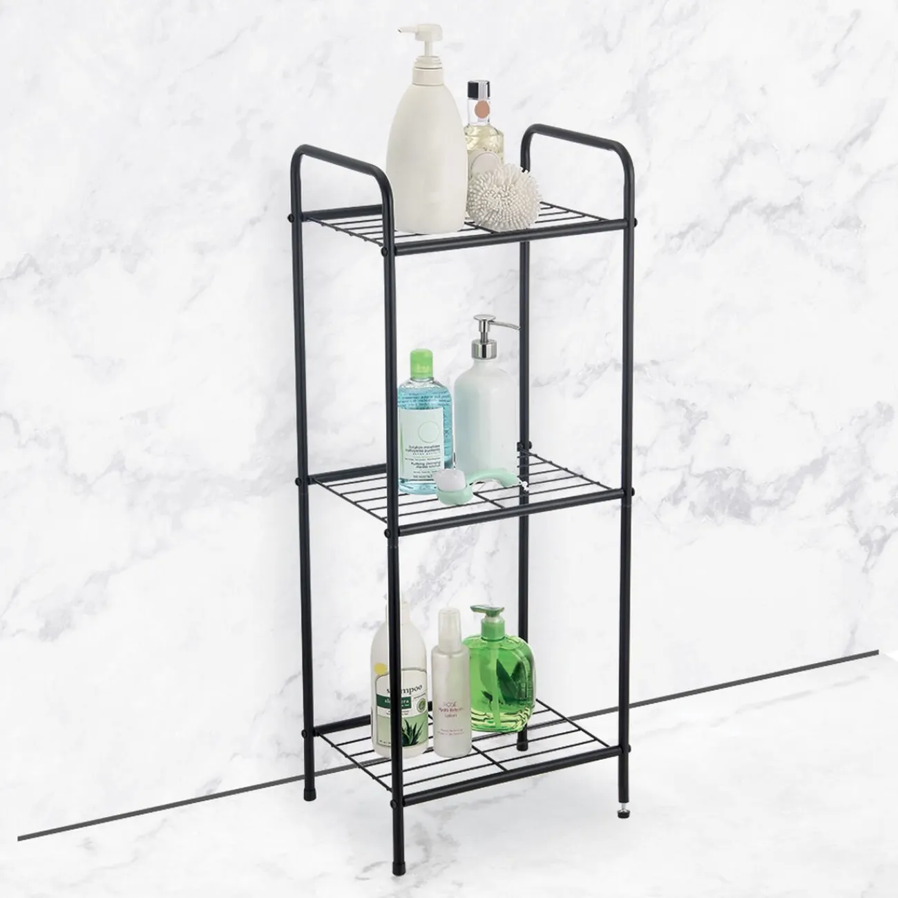 Gifi Equipement Douche^Étagère de salle de bain 3 niveaux en métal noir