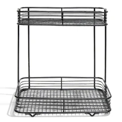 Gifi Aménagement Salle De Bain^Étagère double à poser en métal 25,5x14,5xH25cm