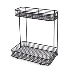 Gifi Aménagement Salle De Bain^Étagère double à poser en métal 25,5x14,5xH25cm