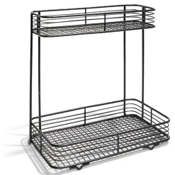 Gifi Aménagement Salle De Bain^Étagère double à poser en métal 25,5x14,5xH25cm