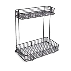 Gifi Aménagement Salle De Bain^Étagère double à poser en métal 25,5x14,5xH25cm