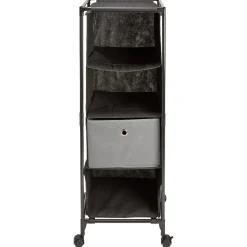 Gifi Rangement|Étagère dressing noir sur roulettes