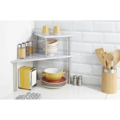 Gifi Aménagement Salle De Bain^Étagère effet marbre 2 niveaux