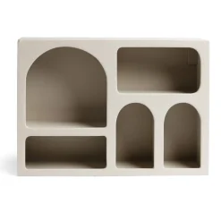 Gifi Rangement|Étagère en bois 6 niches blanc 40x9xH28cm