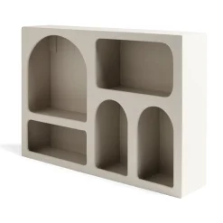 Gifi Rangement|Étagère en bois 6 niches blanc 40x9xH28cm