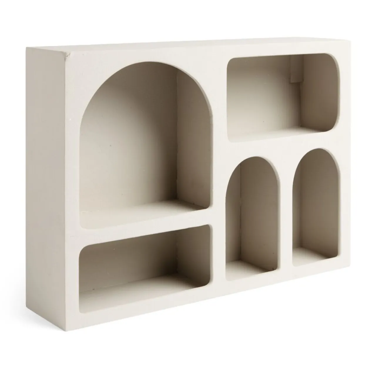 Gifi Rangement|Étagère en bois 6 niches blanc 40x9xH28cm