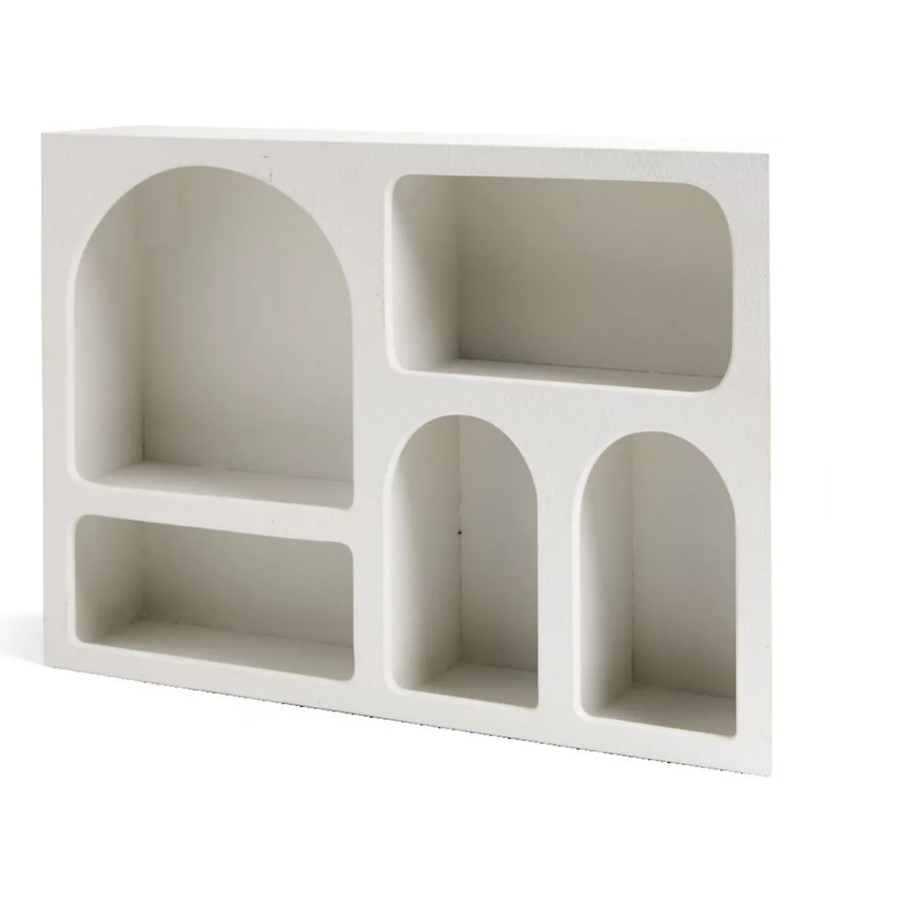 Gifi Rangement|Étagère en bois 6 niches gris 40x9xH28cm