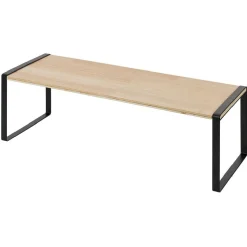 Gifi Rangement|Étagère en bois et métal noir 50x15xH18cm