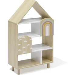 Gifi Rangement|Étagère enfant 7 cases design nuage arc en ciel - L60,5xP30xH100 cm