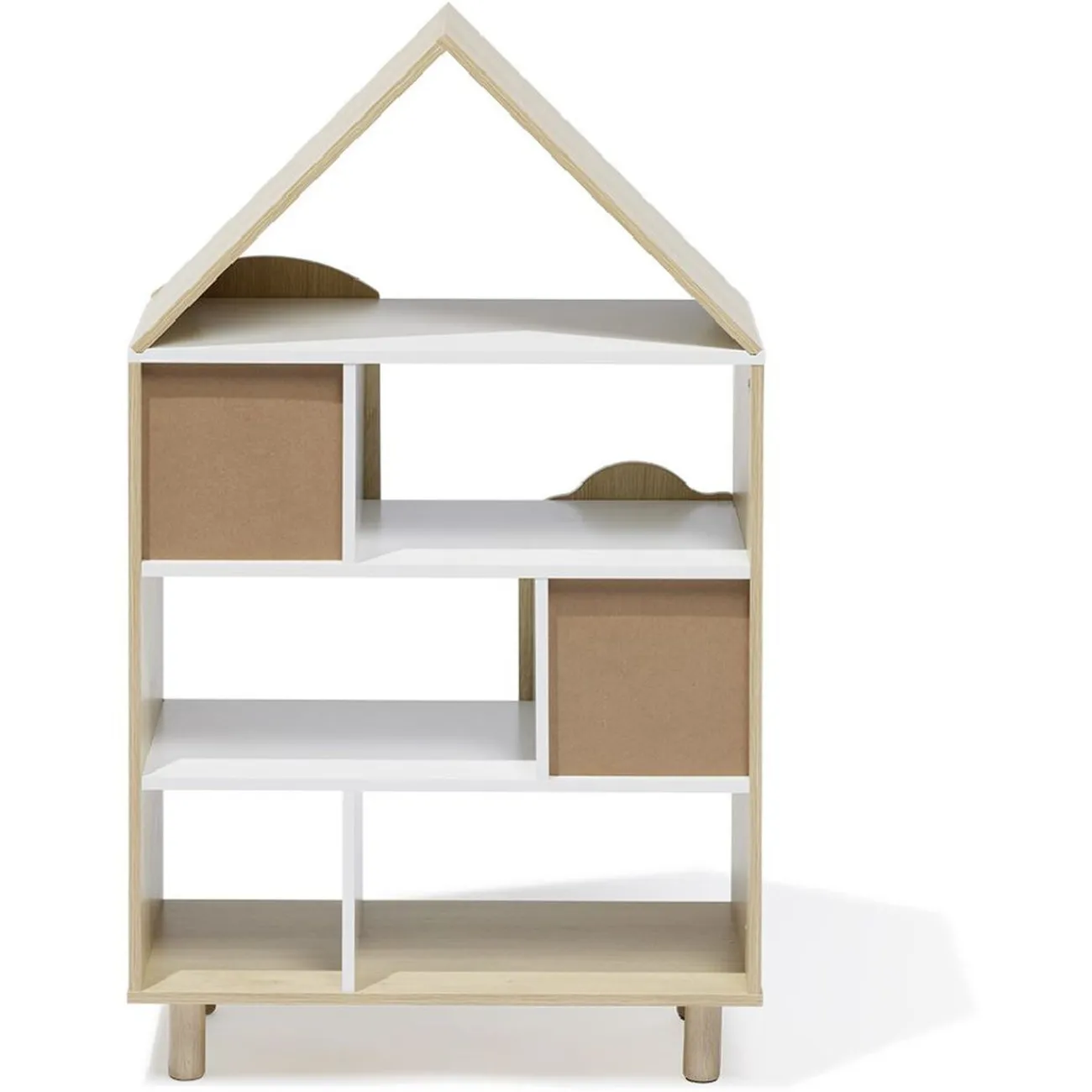 Gifi Rangement|Étagère enfant 7 cases design nuage arc en ciel - L60,5xP30xH100 cm