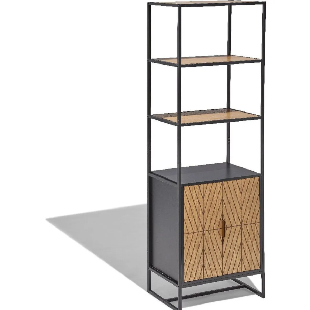 Gifi Rangement|Étagère Eole noire et miel 2 portes