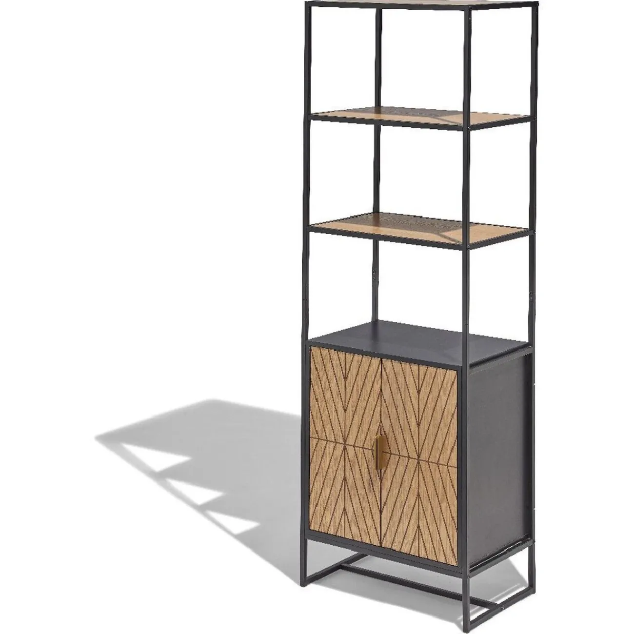 Gifi Rangement|Étagère Eole noire et miel 2 portes