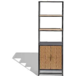 Gifi Rangement|Étagère Eole noire et miel 2 portes