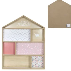 Gifi Rangement|Étagère fille forme maison Little Princesse en bois rose L40xP10xH54cm