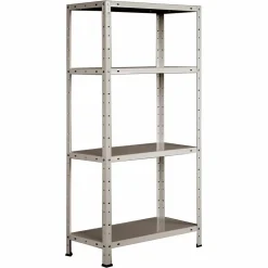 Gifi Rangement|Étagère métal blanc 4 niveaux