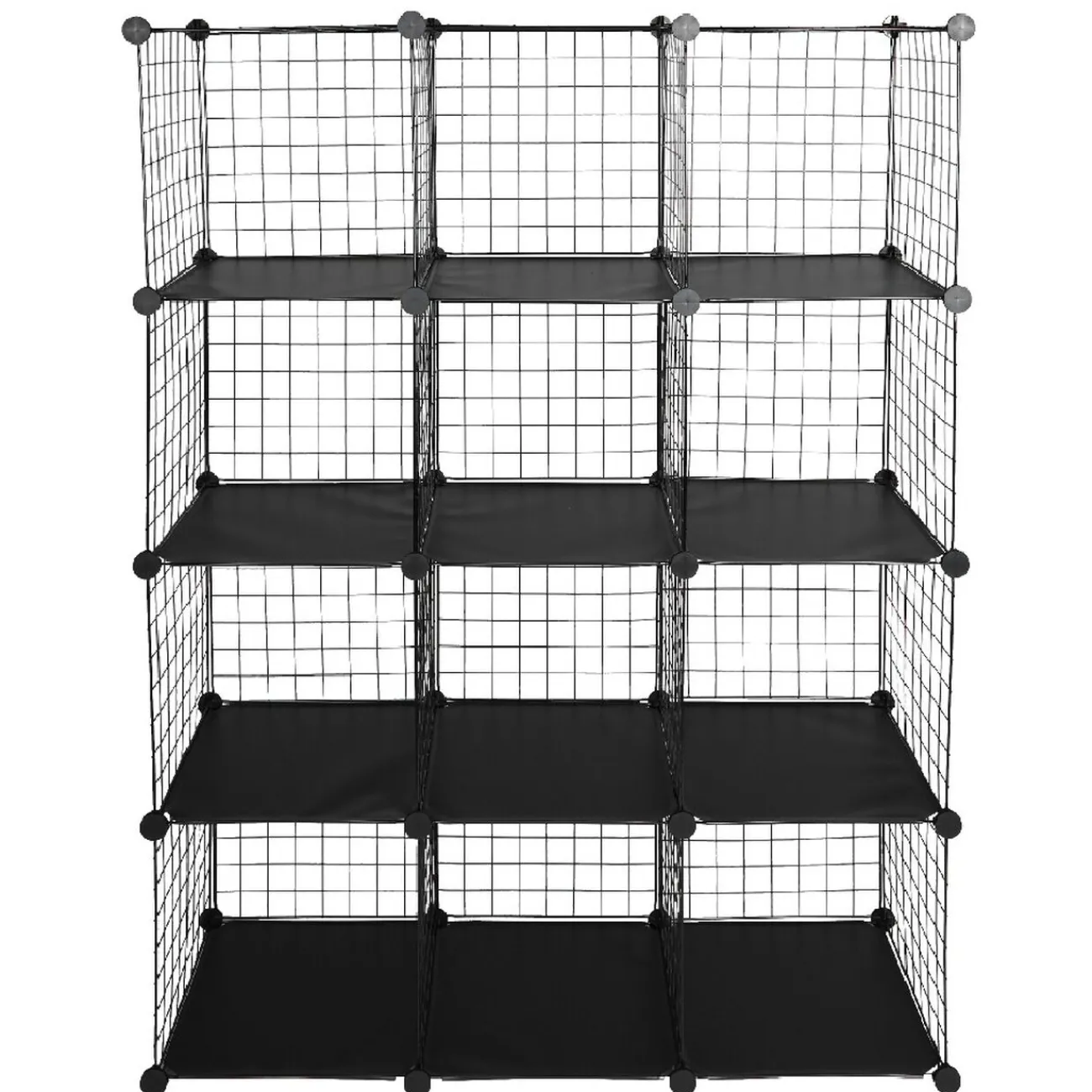 Gifi Rangement|Étagère multi cubes grillage noir
