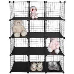 Gifi Rangement|Étagère multi cubes grillage noir