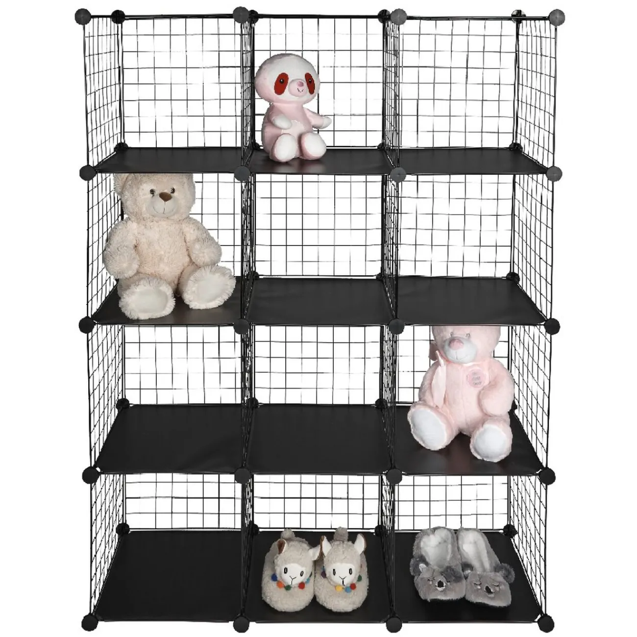 Gifi Rangement|Étagère multi cubes grillage noir