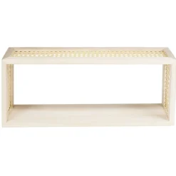Gifi Rangement|Étagère murale bois et cannage L50x10xH20cm