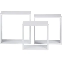 Gifi Rangement|Étagère murale carrée blanche x3