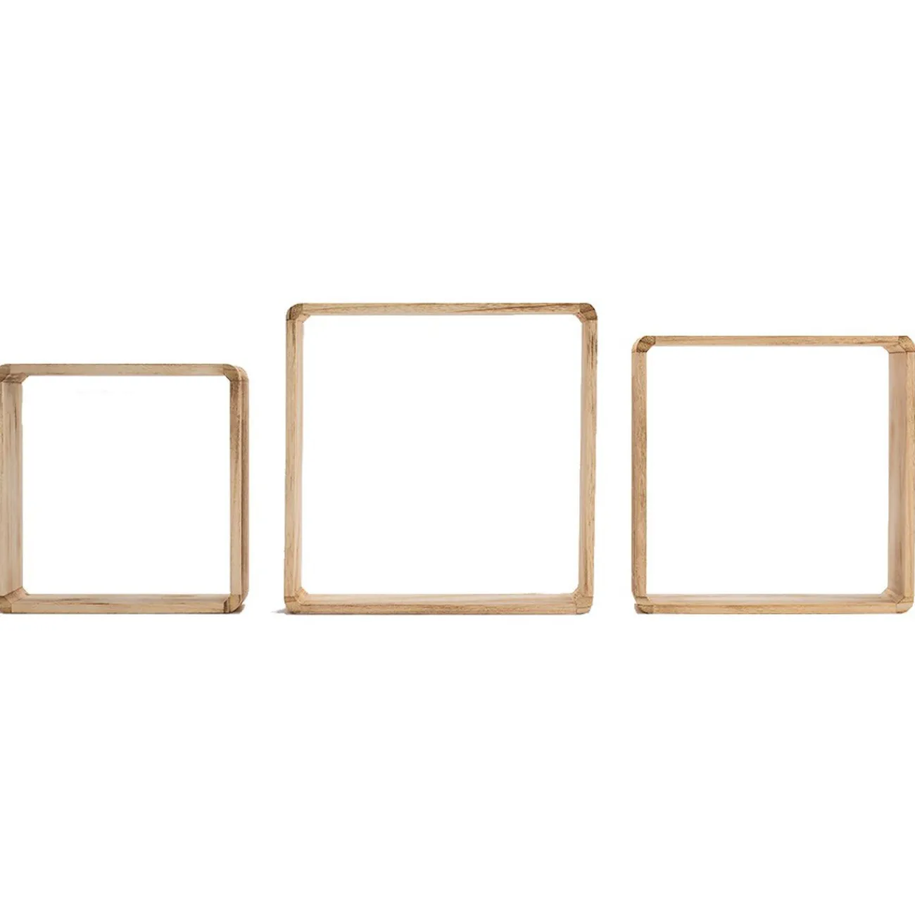 Gifi Rangement|Étagère murale carrée en bois x 3